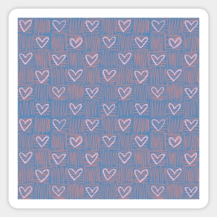 Plaid soft pastel cute pink heart pattern Sticker